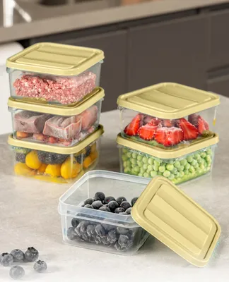 Zdjęcie produktu dla Hermia Concept, YYBLLA3506LI - Żółty, zestaw pudełek do przechowywania (6 sztuk), 100% PLASTIK, żółty, 9 x 9 x 5,5 cm