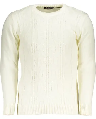 Produktbild von Eleganter Herrenpullover in Weiß – Zopfmuster & Kontrastdetails
