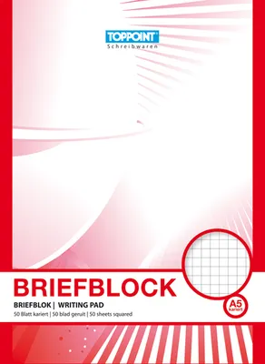 Produktbild von 5 Briefblöcke Briefblock kariert DIN A5 Schreibblock