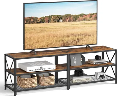 Produktbild von VASAGLE TV-Schrank, TV-Tisch, Lowboard für TV-Geräte bis 70 Zoll, TV-Schrank mit Einlegeböden, Stahlrahmen, TV-Regal für Wohnzimmer, Schlafzimmer,