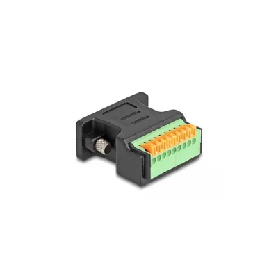 Productafbeelding van Delock - Seriële adapter - 9-polige connector naar DB-9 (vrouwelijk) - Met duimschroeven - Zwart