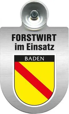 Produktbild von Einsatzschild für Windschutzscheibe incl. Saugnapf - Forstwirt im Einsatz - 309468 Color - Region Baden
