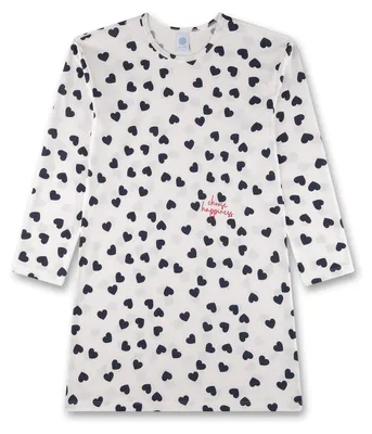 Immagine prodotto di Pigiama lungo da notte per bambine Sanetta, colore bianco sporco, con motivo a cuore, taglia 176