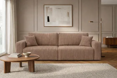 Produktbild von Kaiser Möbel Sofa mit Schlaffunktion und Bettkasten, Cordstoff Tilia, Braun, MILANO SCORNER