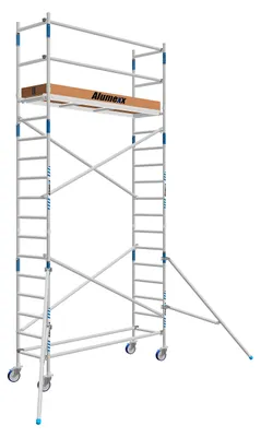 Imagen del producto de Andamio móvil - Altura de trabajo: 6,3 metros - Altura del tablero: 2,5 metros - Plataforma: Aluminio