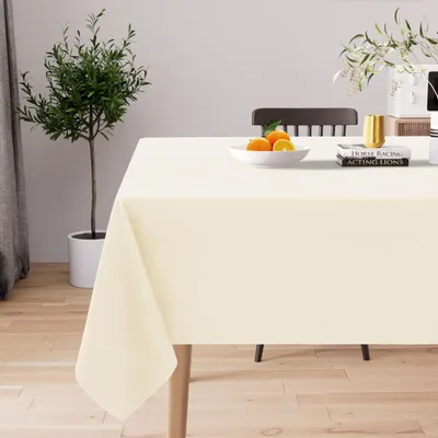 Rechteckiges Tafelkleed 140x220 cm, wasserabweisend, beige