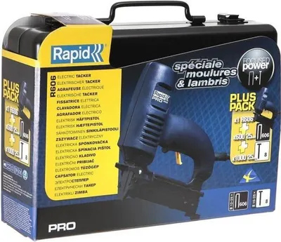 Obrázek produktu pro Elektrická sponkovačka RAPID R606, Focused Power System, sponky 12–25 mm, hřebíky 15–25 mm, včetně kufříku