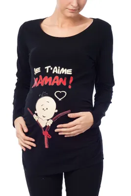Produktbild von Umstandsshirt Langarm Je taime maman mit Motiv Schwangerschaft M.M.C.