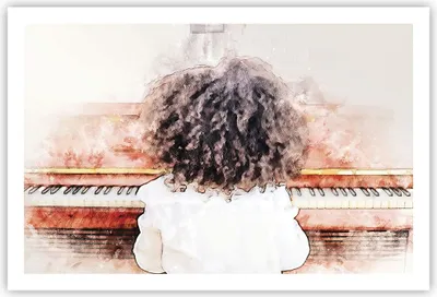 Produktbild von Poster - Poster ohne Rahmen - Kind Klavier Aquarell - 91,5x61 cm - Wand Bild - Wanddeko - Wandbilder - Kunstposter - Wandposter - Bilder - Kunstdruck - Wanddekoration - Wandbild - P2XAA91x61-4702