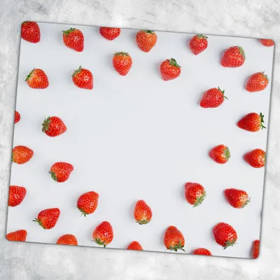 Produktbild von Glas-Herdabdeckplatten Glaskeramikkochfeld-Abdeckung Spritzschutz Glas 60 cm x 52 cm - Früchte Erdbeeren