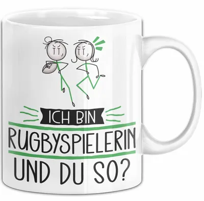 Produktbild von Rugbyspielerin Tasse Geschenk Ich Bin Rugbyspielerin Und Du So Geschenkidee Lustiger Spruch Becher (Weiß)