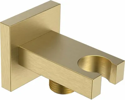 Obrázek produktu pro Držák sprchy, hranatý, pevný, matně zlatý