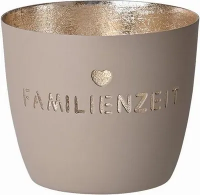Produktbild von Madras Windlicht Familienzeit - sandstone/gold - Teelichthalter - 1030804029 GIFTCOMPANY