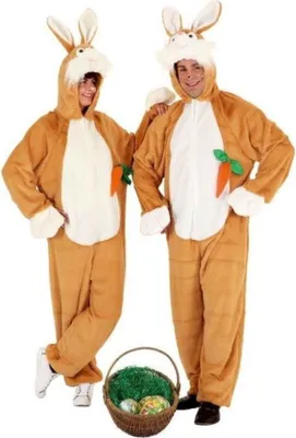 Hasen Kostüm Osterhase Plüsch für Erwachsene Gr. S-XL Tier braun Ostern Tierkostüm Hase Unisex Fasching Karneval Mottoparty