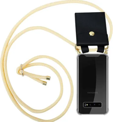 Obrázek produktu pro Cadorabo Pouzdro pro Samsung Galaxy S10 4G Ochranný kryt v žluté barvě Řetěz na mobilní telefon Silikonový kabel Odnímatelné pouzdro