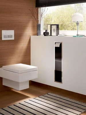 Produktbild von Hoher Badezimmerkasten 150 cm in der Wand für Gästetoilette - Toilettenpapierhalter - Bürstenständer - Push-to-Open-Funktion - Optiwhite Badezimmerkasten