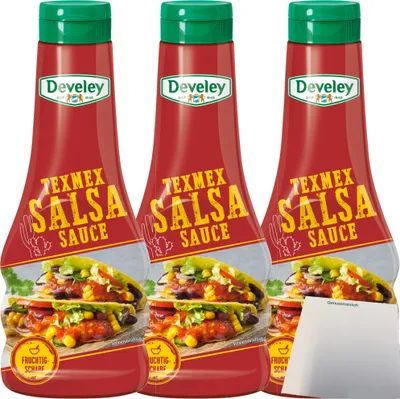 Produktbild von Develey Texmex Salsa Sauce 3er Pack (3x250ml Flasche) + usy Block