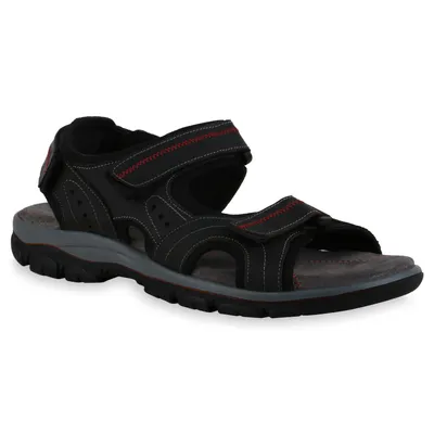 Produktbild von Giralin Herren Outdoor Sandalen Cut-Outs Profil-Sohle Bequeme Schuhe 836209, Farbe: Schwarz Dunkelgrau, Größe: 42