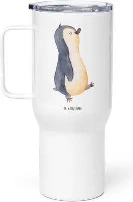 Produktbild von Mr. & Mrs. Panda thermosbecher Pinguin marschieren - Weiß - Geschenk, To-Go-Becher, Pinguine, Kaffee-to-go-Becher, Stolz, Teetasse, Familie, Thermobecher, Thermos-Becher