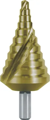 Produktbild von RUKO Stufenbohrer HSS-TiN spiralgenutet mit Kreuzanschliff für metrische Kabelverschraubungen Gr. 17 Ø 6,5 - 40,5 mm - 101090T