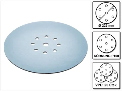 Productafbeelding van Festool STF D225 P100 GR S/25 Slijpschijf Garnet Soft 25 stuks ( 204222 ) voor langnekschuurmachine PLANEX 225 EQ, PLANEX LHS-E 225 easy