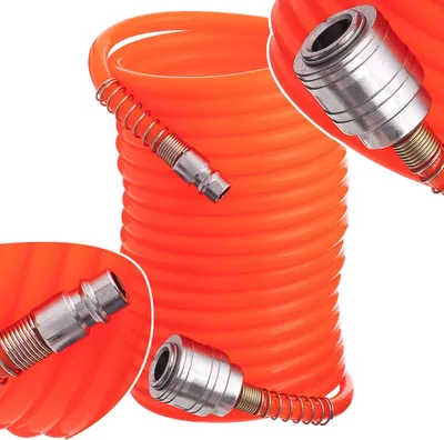 Image de Tuyau Pneumatique Spiralé 10 M, 5 × 8 Mm, Pour Compresseur, Avec Raccord Rapide
