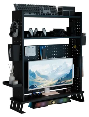 Immagine prodotto di Scrivania a due piani con supporto per monitor e organizer