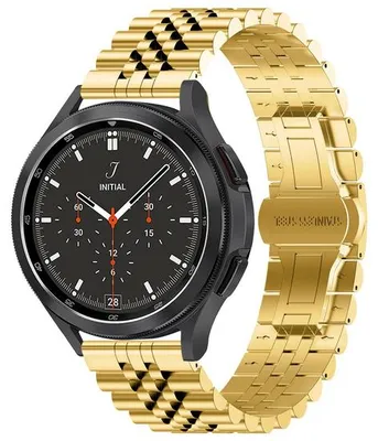 Produktbild von By Qubix Edelstahlarmband - Gold - passend für Samsung Galaxy Watch - 42 mm - Edelstahlarmband - Schwarz