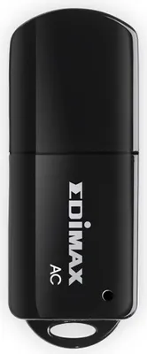 Produktbild von Edimax AC600, Kabellos, USB, WLAN, Wi-Fi 5 (802.11ac), 600 Mbit/s, Schwarz