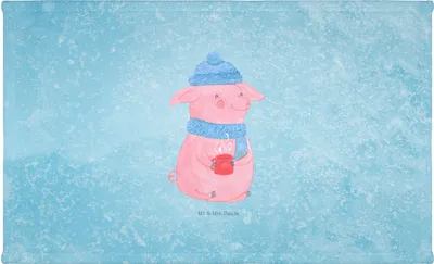 Produktbild von Mr. & Mrs. Panda Baumwollhandtuch Schweinchen Glühwein - Eisblau - Geschenk, Betrunken, gesichtstuch, gesichtshandtuch, Handtuch, Flauschtuch, kleines, Weihnachtsmarkt
