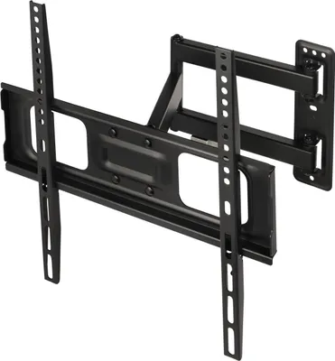 A black metal TV wall mount is shown against a white background.