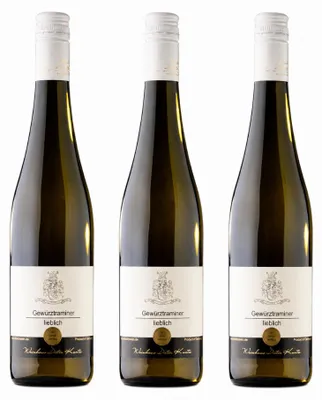 Produktbild von Gewürztraminer lieblich 2025 aromatisch fruchtig Pfalz 3 x 0,75 l