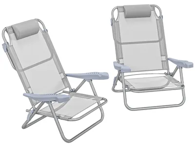 Produktbild von Outsunny 2er Set Campingstühle Faltstuhl mit 6-fach verstellbarer Rückenlehne