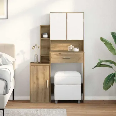 Produktbild von PUEAZU Schminktisch Artisan-Eiche 80 x 35 x 132 cm Holzwerkstoff - Schminktische &30324
