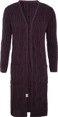 Produktbild von Knit Factory Bobby Lange Strickjacke - Aubergine - 40/42