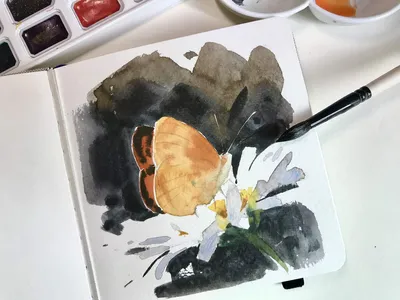 Productafbeelding van Vierkant aquarel schetsboek, 300 g, 25% katoen, 14 x 14 cm, 24 vellen, 48 pagina's, fijnkorrels, zuurvrij, aquarelboek, kunstenaarspapier