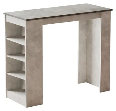 Image de Table de bar Mange-debout en bois MDF mélaminé gris L 120 cm Moderne