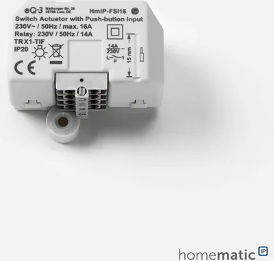 Image de HOMEMATIC IP Smart Home 154346A0 Actionneur de commutation avec entrée de bouton-poussoir (16A), encastré
