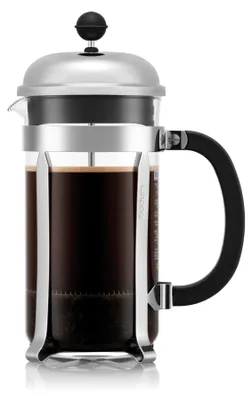 Produktbild von Bodum French Press Chambord - 1L / 8 Tassen Silber Kaffeebereiter - Hitzebeständ