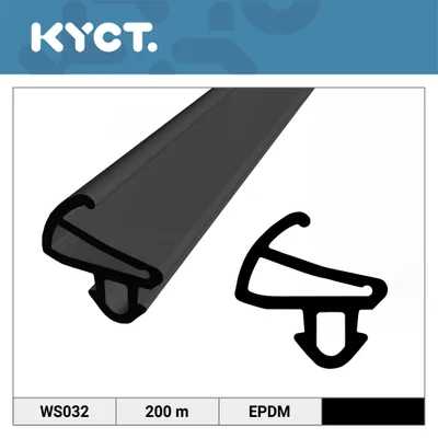 Obrázek produktu pro Těsnění oken a dveří z EPDM, černé, PVC, okna, dveře, gumové těsnění, těsnicí profil WS032, 200 m