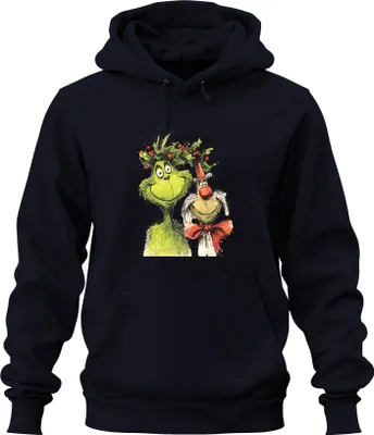 Produktbild von Grinch Weihnachten lustig Grinchkopf Max Hund Geschenk Retro Uni Hoodie Kapuzenpullover, Navy, XXL