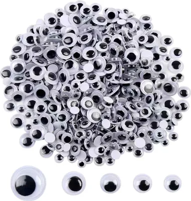 Produktbild von Wackelaugen Selbstklebend Groß Selbstklebende Wackelaugen, 500 Stück Schwarz Wackelaugen Selbstklebend, Zubehör, Selbstklebende Kunststoffaugen für DIY, Scrapbooking, Spielzeuge Zubehör.