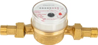 Produktbild von Einstrahlzähler ETK Kombi-Set (Warmwasser) bis 90 Grad Länge 110 mm, inkl. Verschraubung 3/4 Zoll x 1/2 Zoll AG