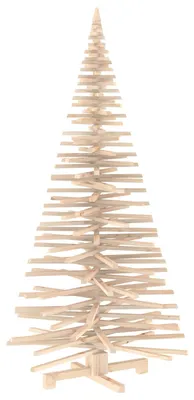 Image de vidaXL Arbre de Noël en bois KOTKA, 210 cm, en bois de pin massif, aspect naturel