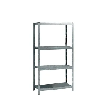 Produktbild von SCHULTE Regalwelt Profi-Steckregal mit 4 Böden, 195x100x35 cm (HxBxT), Traglast pro Ebene 150 kg, verzinkt, Lagerregal, Kellerregal