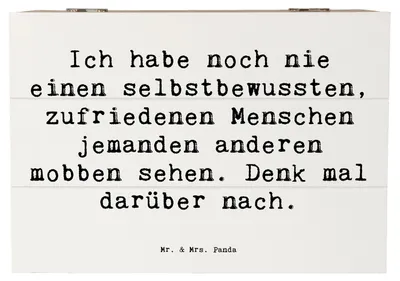 Produktbild von Mr. & Mrs. Panda Box Spruch Mobbing bewältigen 22 x 15 cm - Weiß - Geschenk, Trost, Zuversicht, geschenkbox holz, Mitgefühl, Vertrauem, positive Veränderung, Mutmacher
