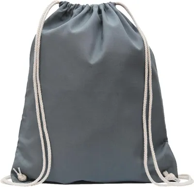 Productafbeelding van Katoenen tassen set van 10 stuks, 38 x 42 cm, staalgrijs met trekkoord