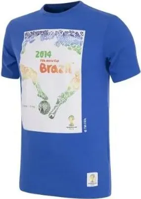 Produktbild von COPA Football - Brasilien Weltmeisterschaft 2014 Poster T-Shirt - Blau