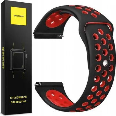 Produktbild von Spacecase Sportarmband 22mm Silikon Schwarz/Rot