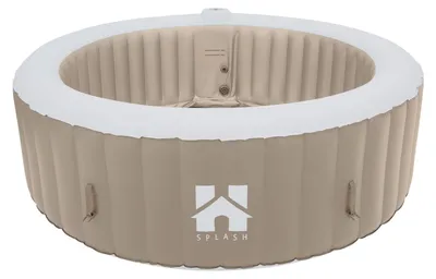 Produktbild von HOME DELUXE - Outdoor Whirlpool - SPLASH - Farbe: Beige - ⌀ 208 cm, Höhe 65 cm, 130 Luftdüsen - inkl. Abdeckung, Reparaturset, Filterset I Außen Whirlpool Spa für 6 Personen